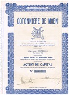Titre Ancien - Cotonnière De Moen - Société Anonyme -Titre De 1952 - - Textiel