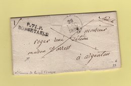 Bonnetable - 71 - Sarthe - Port Paye - 1828 - Courrier De Parigne L'Eveque Pour La Maisond Arret D'Argentan - Prison - 1801-1848: Vorläufer XIX