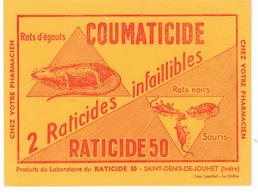 Buvard COUMATICIDE Produits Du Laboratoire RATICIDE 50 Saint Denis De Jouhet Dans L'Indre - Produits Ménagers