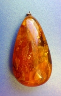 Super-Color Honey Cognac Natural Baltic Amber Cabochon Pendant Jewelry 8-9g #20j - Pendentifs