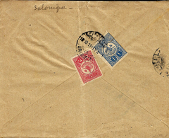 1911- Enveloppe De SALONIQUE, Bureau Turc   Cad Bilingue  Pour Constantinople - Covers & Documents