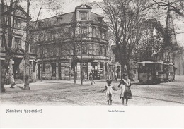 AK Hamburg Um 1904 Eppendorf Ludolfstraße Straßenbahn Hotel Cafe Tewessteg ? Hoheluft Winterhude Lokstedt Repro Neudruck - Eppendorf