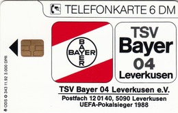 GERMANY - TSV Bayer 04 Leverkusen, O 0343-11/92 , Tirage 3.000 ,mint - O-Series: Kundenserie Vom Sammlerservice Ausgeschlossen