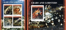 Sierra Leone 2019, Animals, Crabs And Lobsters, 4val In BF +BF IMPERFORATED - Schalentiere