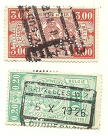 1922 - Belgio PP 138 + PP 154 Pacchi Postali - Perfin    C4033   ---- - Gepäck [BA]