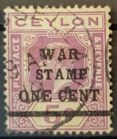CEYLON 1918 - Canceled - Sc# MR4 - 1c - Ceylon (...-1947)