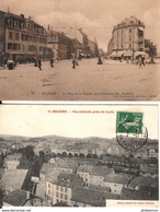 90  BELFORT   La Place De La Bascule Et La Faubourg Des Ancêtres + Vue Générale Prise Du Lycée - Belfort – Siège De Belfort