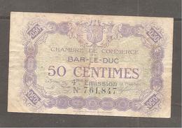 Billet De La Chambre De Commerce De BAR LE DUC  50c   1922 - Collezioni