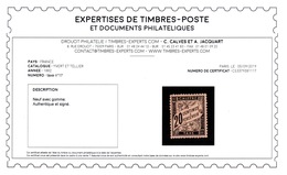 Taxe YV 17 N* (légère) , Signé Calves + Certificat , Centrage Parfait , Cote 500+ Euros - 1859-1955 Neufs
