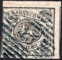 1856, 1/3 Sgr/4 Pf Voll- Bis überrandig Mit Teil Der Rechten Nebenmarke Mit Nummernstempel - Braunschweig