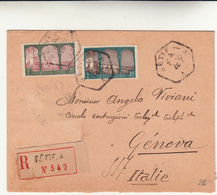 Algeria To Genova Cover Raccomadata 1928 - Storia Postale