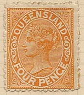 QUEENSLAND 1890 4d PENGE Flaw QV SG 194a HM VB43 - Nuovi