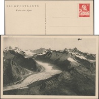 Suisse 1925. Entier Timbré Sur Commande. Carte Aérienne, Avion Survolant Les Alpes. Vol Militaire - Aerei