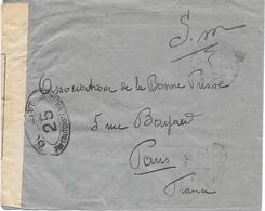 Lettre 1918 War Pour La France Interné Belge En Hollande Censure Censor Geoffnet Examiner Censura - Lettres & Documents