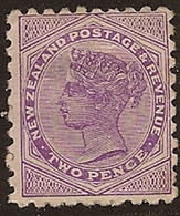 NZ 1882 2d Lilac SSF QV SG HM VE149 - Ongebruikt