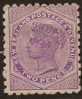 NZ 1882 2d Lilac SSF QV SG HM VE149 - Ungebraucht