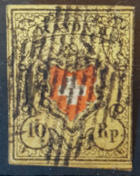 SWITZERLAND 1850 - Canceled - Sc# 8a - 10r - Rayon II - 1843-1852 Federal & Cantonal Stamps