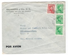 COVER CORREO URUGUAY - POR AVION - MONTEVIDEO - ERLAU - ALEMANIA. - Uruguay