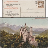 Bavière 1919. Entier Postal TSC. Exposition De La Bière, Malt Caramel Weyermann, Château Neuschwanstein, Alpes - Bières