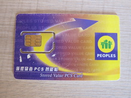 Peoples Stored Value SIM Card, Chip Moved,with Some Scratch - Hongkong