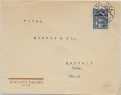 LETTONIE - 1938 - ENVELOPPE De RIGA => RASTATT (BADEN) - Lettland