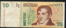 ARGENTINA P354g 10 PESOS 2014 Serie N Signature 84 AVF NO P.h. - Argentine