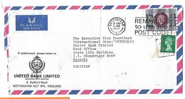 Great Britain 1977 Silver Jubilee, Airmail United Bank Limited England. - Brieven En Documenten