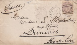GB. COVER . 14 JUY 84. 2 1/2 PENCE. 498 MANCHESTER THE QUEEN'S HOTEL. TO DUNIERES. PARIS A CALAIS EA /  2 - Lettres & Documents