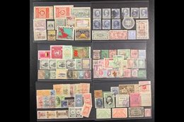 SENSATIONAL BOX OF PHILATELIC CURIOSITIES  An Exciting Array Of All Period Worldwide Stamps Randomly Arranged On Over 80 - Autres & Non Classés