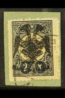 1913  2pi Blue- Black Plate 1, Michel 8, Superb Used On Piece. Signed Raybaudi.  For More Images, Please Visit Http://ww - Albanie