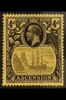 1924-33  4d Grey-black And Black/yellow "Broken Mainmast" Variety, SG 15a, Fine Mint. For More Images, Please Visit Http - Ascension (Ile De L')