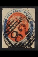 NEW SOUTH WALES  1856-59 Registered 6d Salmon And Indigo, SG 103, With Four Clear Margins, Neat "82" Cancel. For More Im - Other & Unclassified