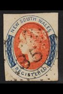 NEW SOUTH WALES  1856-59 Registered 6d Salmon And Indigo, SG 103, With Four Clear Margins, Neat "35" Cancel. For More Im - Autres & Non Classés