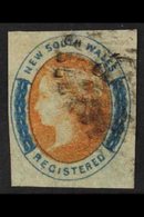 NEW SOUTH WALES  1856-59 Registered 6d Orange And Prussian Blue, SG 104, With Four Good Margins And Neatly Cancelled. Fo - Altri & Non Classificati