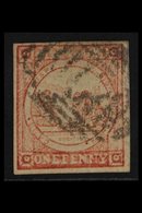 NEW SOUTH WALES  1850 1d Reddish Rose Sydney View Plate I, SG 3, Used, 4 Good To Large Margins, Small Crease Not Detract - Autres & Non Classés