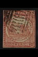 NEW SOUTH WALES  1850 1d Pale Red Sydney View Plate I Hard Bluish Paper (from Position 21), SG 5, Very Fine Used, 4 Clos - Sonstige & Ohne Zuordnung