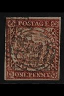 NEW SOUTH WALES  1850 1d Gooseberry-red Sydney Harbour View Plate II (from Position 25), SG 10, Fine Used, 4 Good Margin - Other & Unclassified