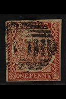 NEW SOUTH WALES  1850 1d Dull Carmine Sydney View Plate II, SG 11, Fine Used, 4 Good To Large Margins, Fresh. RPSL Photo - Andere & Zonder Classificatie