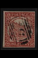 NEW SOUTH WALES  1850 1d Dull Carmine Sydney View Plate II WITHOUT CLOUDS Variety (position R. 3/5), SG 12c, Very Finely - Other & Unclassified