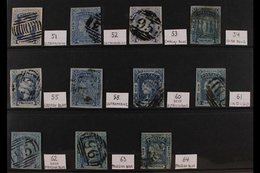 NEW SOUTH WALES  1851-55 2d BLUES Laureate All Different Fine Used Group Of Identified Plates, Paper Types And Shades On - Other & Unclassified