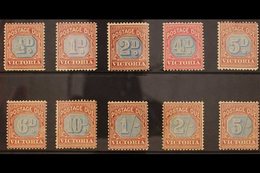 VICTORIA  POSTAGE DUES 1890-94 Complete Set, SG D1/10, Mint, Fresh Colours. (10 Stamps) For More Images, Please Visit Ht - Other & Unclassified