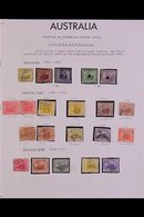 AUSTRALIAN STATES OFFICIAL PERFINS & OVERPRINTS  1870's-1960's FASCINATING USED COLLECTION On Leaves, Includes NEW SOUTH - Other & Unclassified
