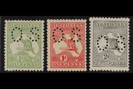 OFFICIALS  1914 ½d, 1d & 2d First (wide) Watermark, Small "OS" Perfin, SG O16/18, Never Hinged Mint (3 Stamps). For More - Andere & Zonder Classificatie