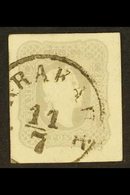 1861 NEWSPAPER STAMP  1861 (1.05k) Light Grey, Imperforate, Mi 23, SG N38, Superb Used With Four Huge Margins. For More  - Autres & Non Classés