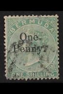 1875  1d On 1s Green, SG 17, Used, Tiny Thin At Lower Left Corner. For More Images, Please Visit Http://www.sandafayre.c - Bermuda