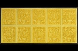 1867-68  50c Yellow Condor (SG 8, Scott 5), Very Fine Mint (most Stamps Never Hinged) BLOCK Of 10 (5x2), All Stamps With - Bolivie
