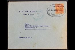 1925  (14 Aug) Cochabamba To La Paz First Flight Cover, Bearing 50c Orange With "Correo Aereo / A La Paz / 14-8-1925" Sp - Bolivia