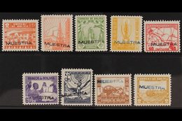 SPECIMENS  1938 Definitives Set, Handstamped "MUESTRA" In Blue Or Black, As Scott 242/50, Small Gum Fault On 2b, Otherwi - Bolivie