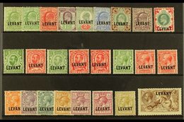 BRITISH CURRENCY  1905-21 MINT COLLECTION. An Attractive, All Different Mint "LEVANT" Opt'd Group That Includes 1905-12  - British Levant