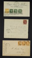 1870-97 SMALL QUEEN'S ON COVERS  VALUABLE COLLECTION  Incl. ½c Block Of Six To NY, Pair On Stationery Envelope Paris Ont - Autres & Non Classés